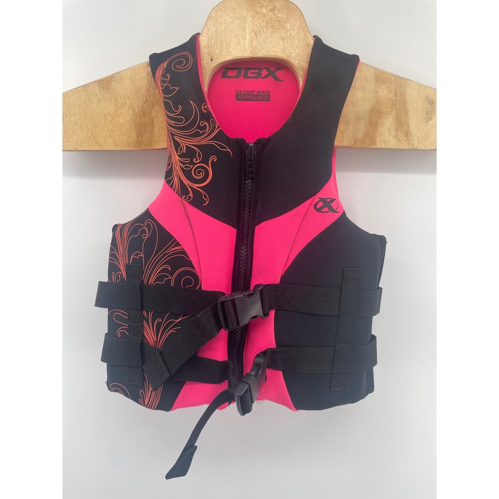 DBX Life Vest Women XS Pink Black USCG Approved Type III PFD Water Sports 320